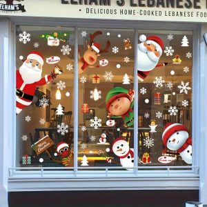 80 Glass Christmas Window Stickers