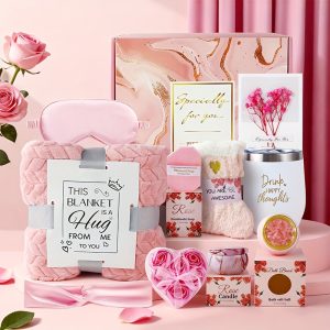 Bath Gift Set with Rose Scented Candles
