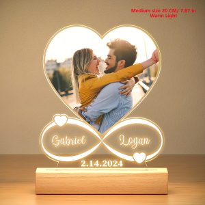 Special Personalized Photo Frames With Night Light, with couple names and dates - Best couple gift