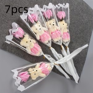 7pcs Romantic Artificial Rose Bouquet Set